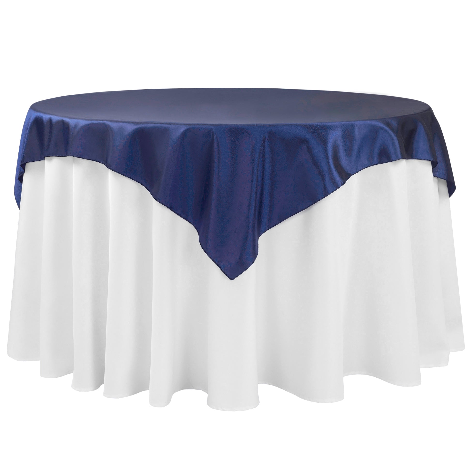 Taffeta Table Overlay Topper 54"x54" Square - Navy Blue - CV Linens