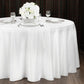Taffeta Tablecloth 132" Round - White | charger plate | wine goblet | napkin | flower centerpiece |