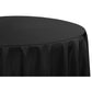 Taffeta Tablecloth 120" Round - Black - CV Linens