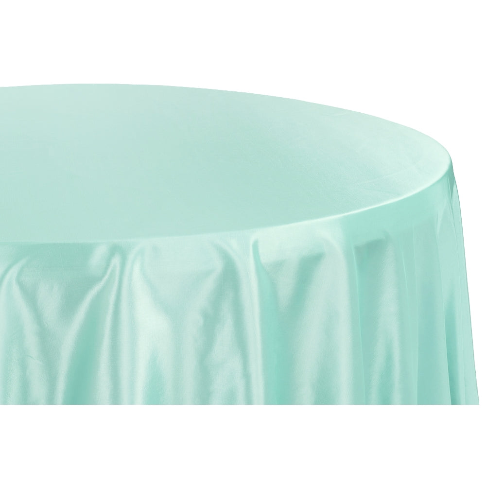 Taffeta Tablecloth 120" Round - Turquoise - CV Linens