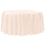 Taffeta Tablecloth 120" Round - Blush/Rose Gold