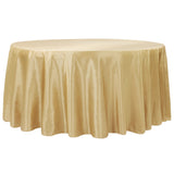 Taffeta Tablecloth 120" Round - Gold