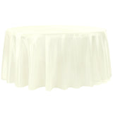 Taffeta Tablecloth 120" Round - Ivory