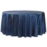 Taffeta Tablecloth 120" Round - Navy Blue