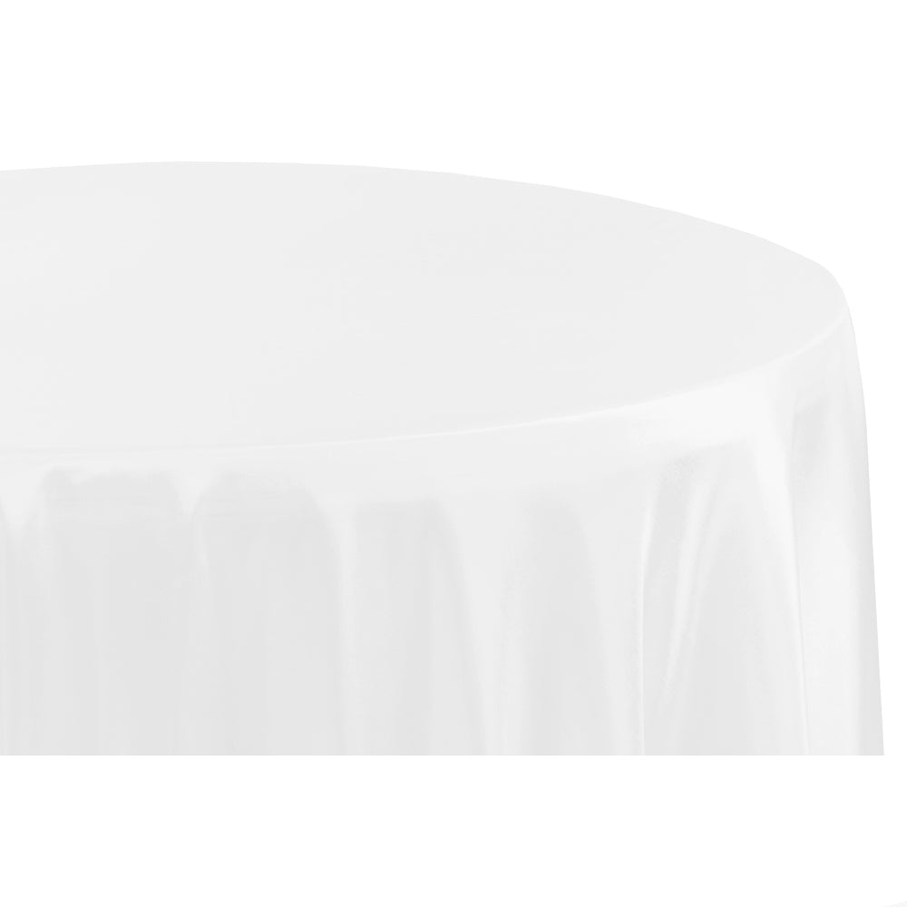 Taffeta Tablecloth 132" Round - White - CV Linens
