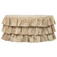 Three Tier Ruffled Burlap Table Skirt 17 ft - Natural - CV Linens