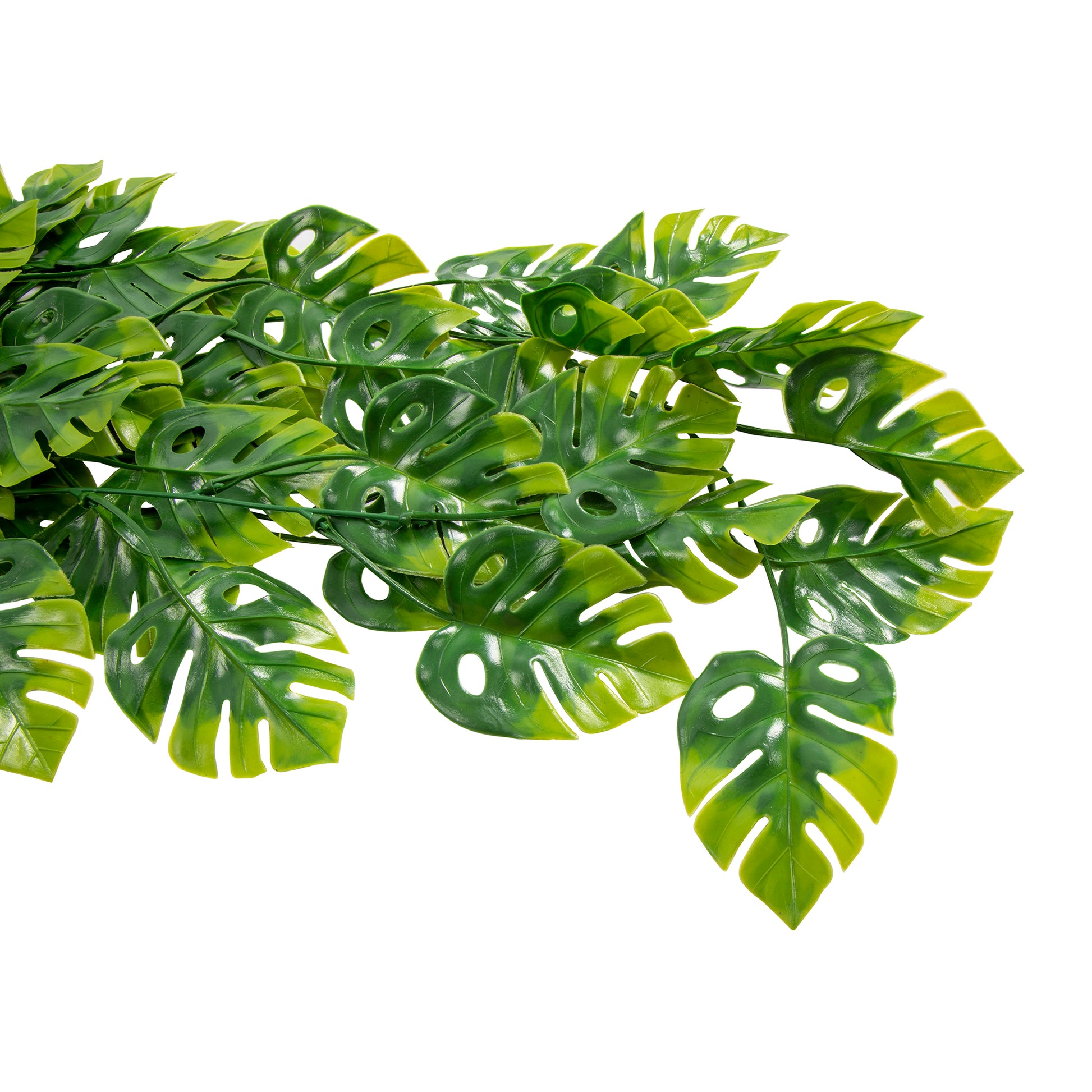 2 Bushes Tropical Palm Small Monstera Artificial Leaves Hanging Vine