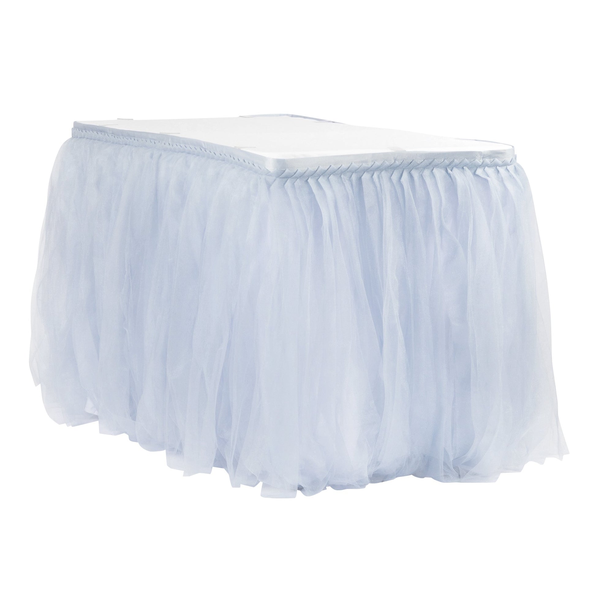 Tulle Tutu 14ft Table Skirt - Dusty Blue - CV Linens