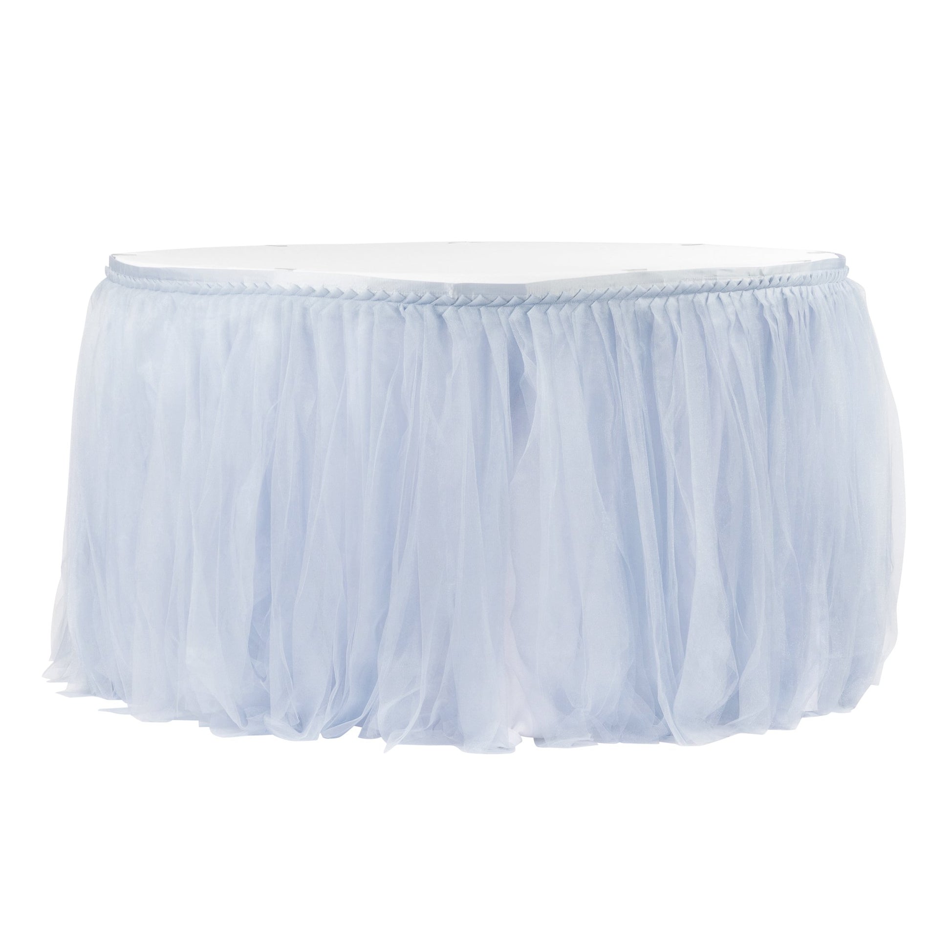 Tulle Tutu 17ft Table Skirt - Dusty Blue - CV Linens