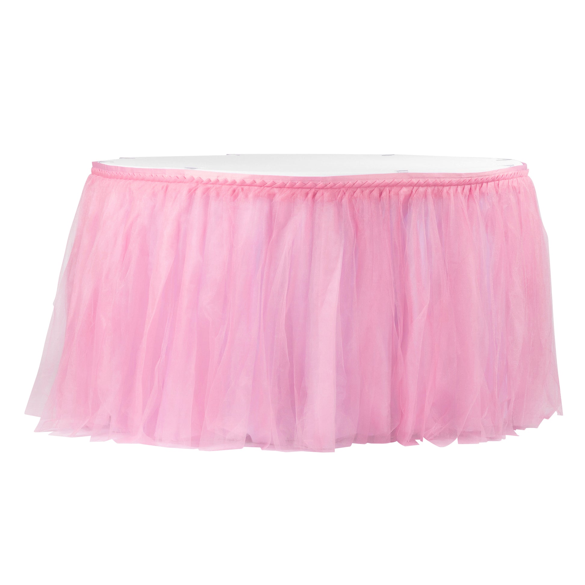 Tulle Tutu 17ft Table Skirt - Pink - CV Linens