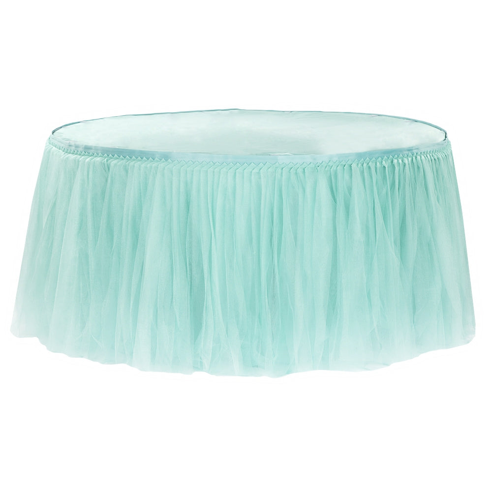 Tulle Tutu 17ft Table Skirt - Turquoise - CV Linens