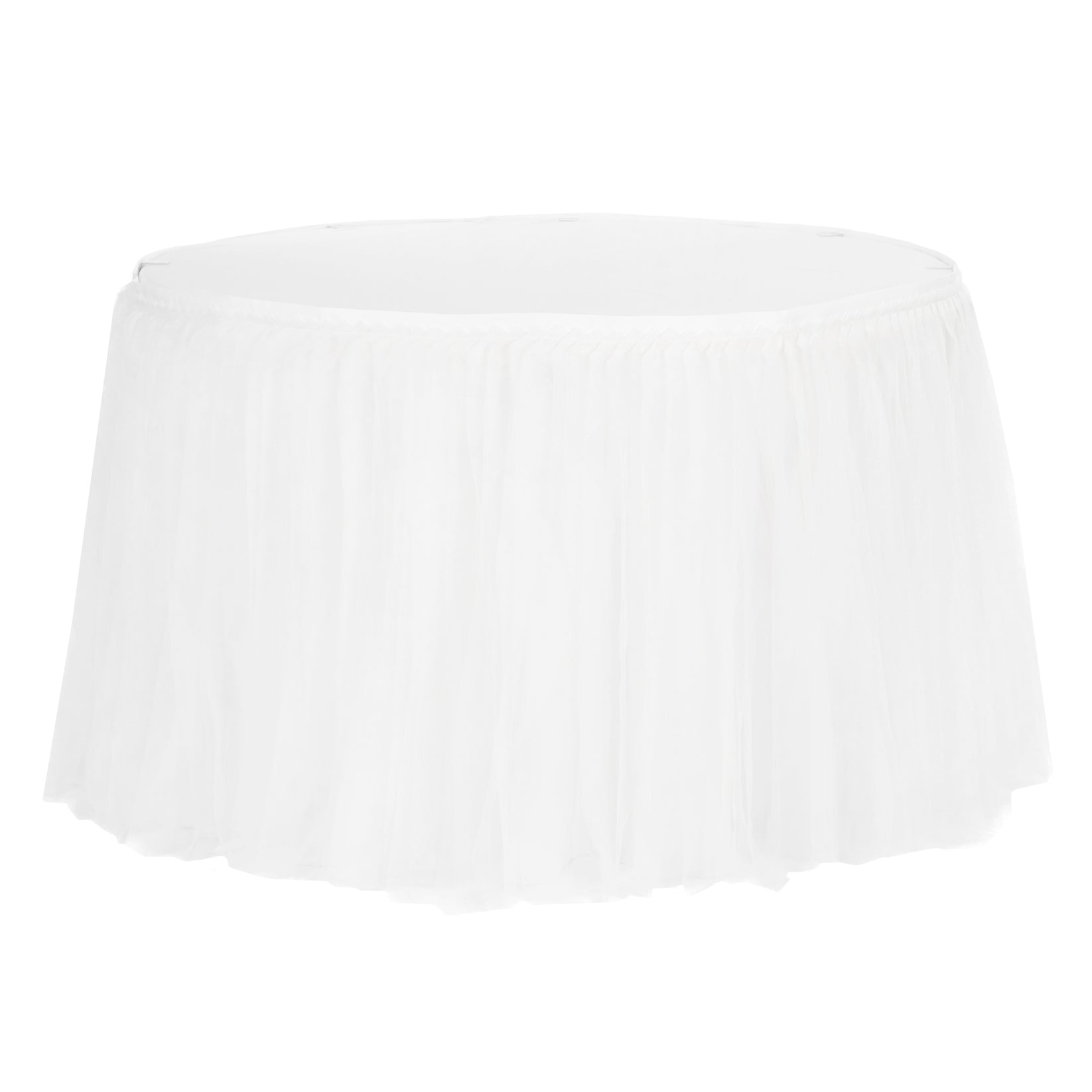 Tulle Tutu 17ft Table Skirt - White– CV Linens