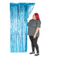 Turquoise Metallic Foil Fringe Backdrop Curtain 6.5 ft