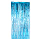 Turquoise Metallic Foil Fringe Backdrop Curtain 6.5 ft