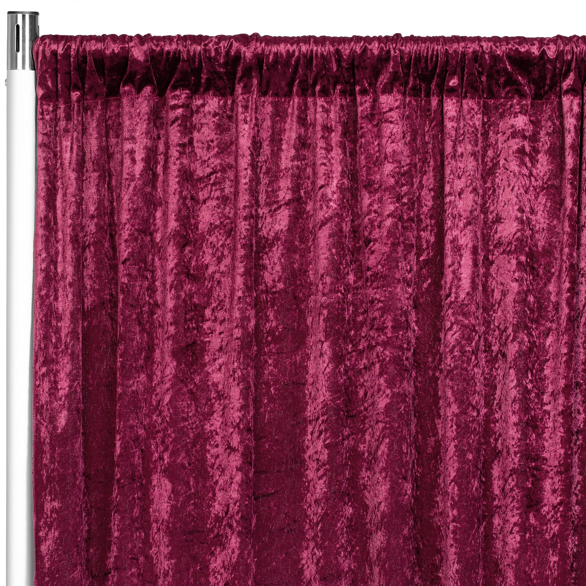 Velvet 10ft H x 52" W Drape/Backdrop Curtain Panel - Burgundy - CV Linens