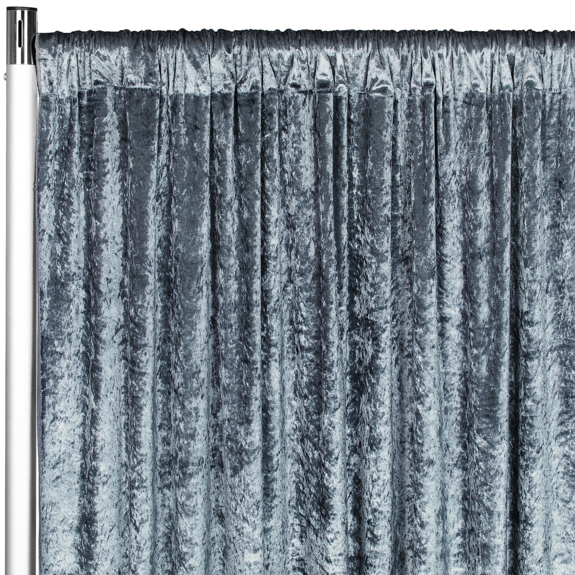 Velvet 14ft H x 52" W Drape/Backdrop Curtain Panel - Dark Slate Blue