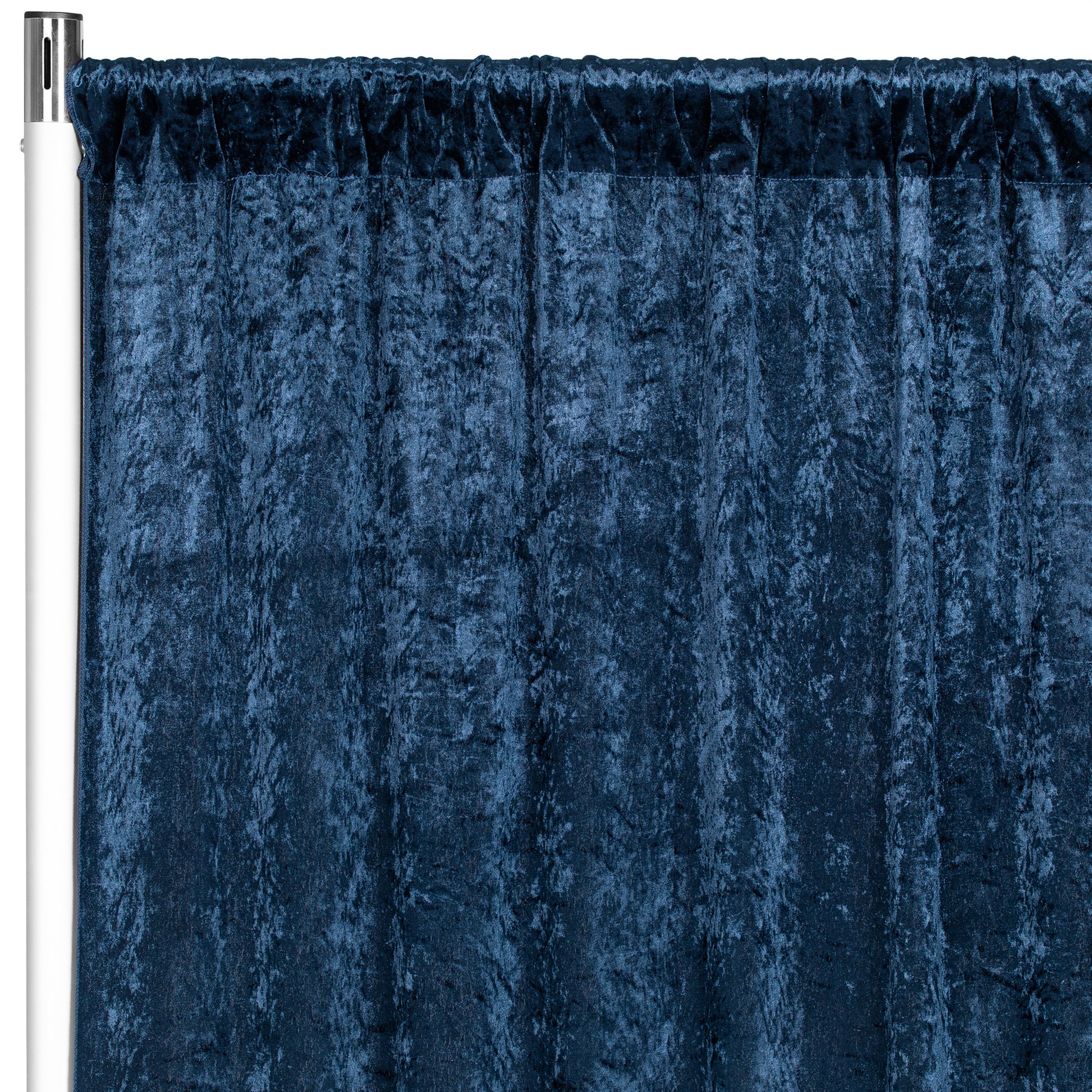 Velvet 8ft H x 52" W Drape/Backdrop Curtain Panel - Navy Blue - CV Linens