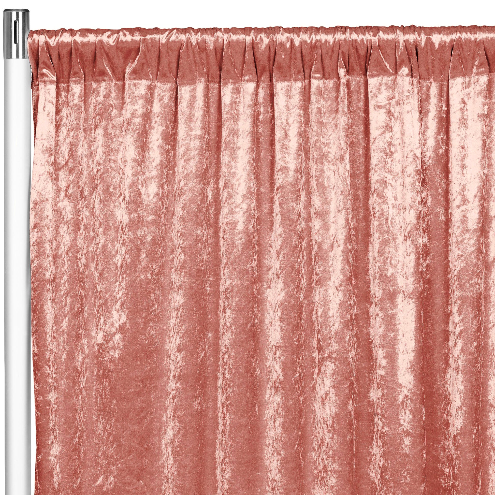 Velvet 10ft H x 52" W Drape/Backdrop Curtain Panel - Cinnamon Rose - CV Linens
