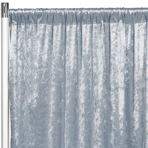 Velvet 14ft H x 52" W Drape/Backdrop Curtain Panel - Dusty Blue