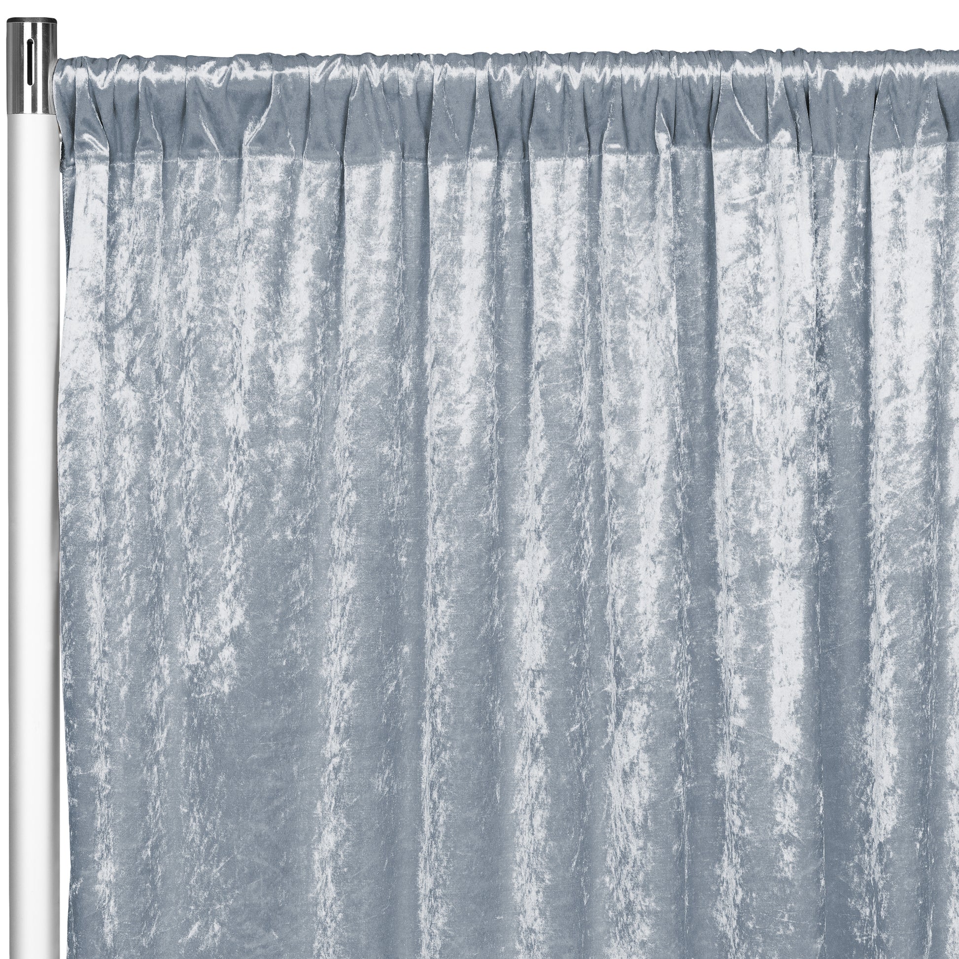 Velvet 10ft H x 52" W Drape/Backdrop Curtain Panel - Dusty Blue - CV Linens