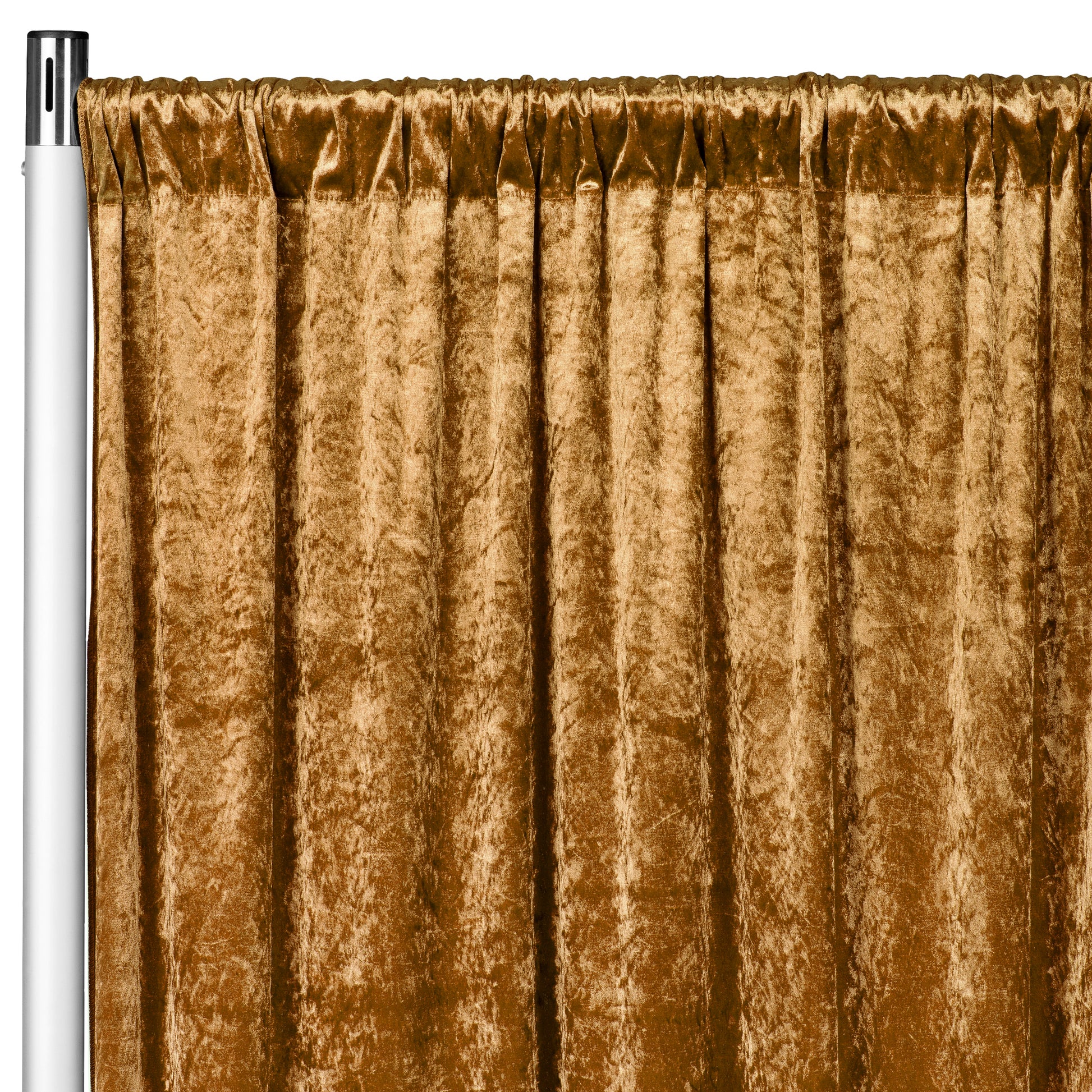 Velvet 10ft H x 52" W Drape/Backdrop Curtain Panel - Mustard Gold - CV Linens
