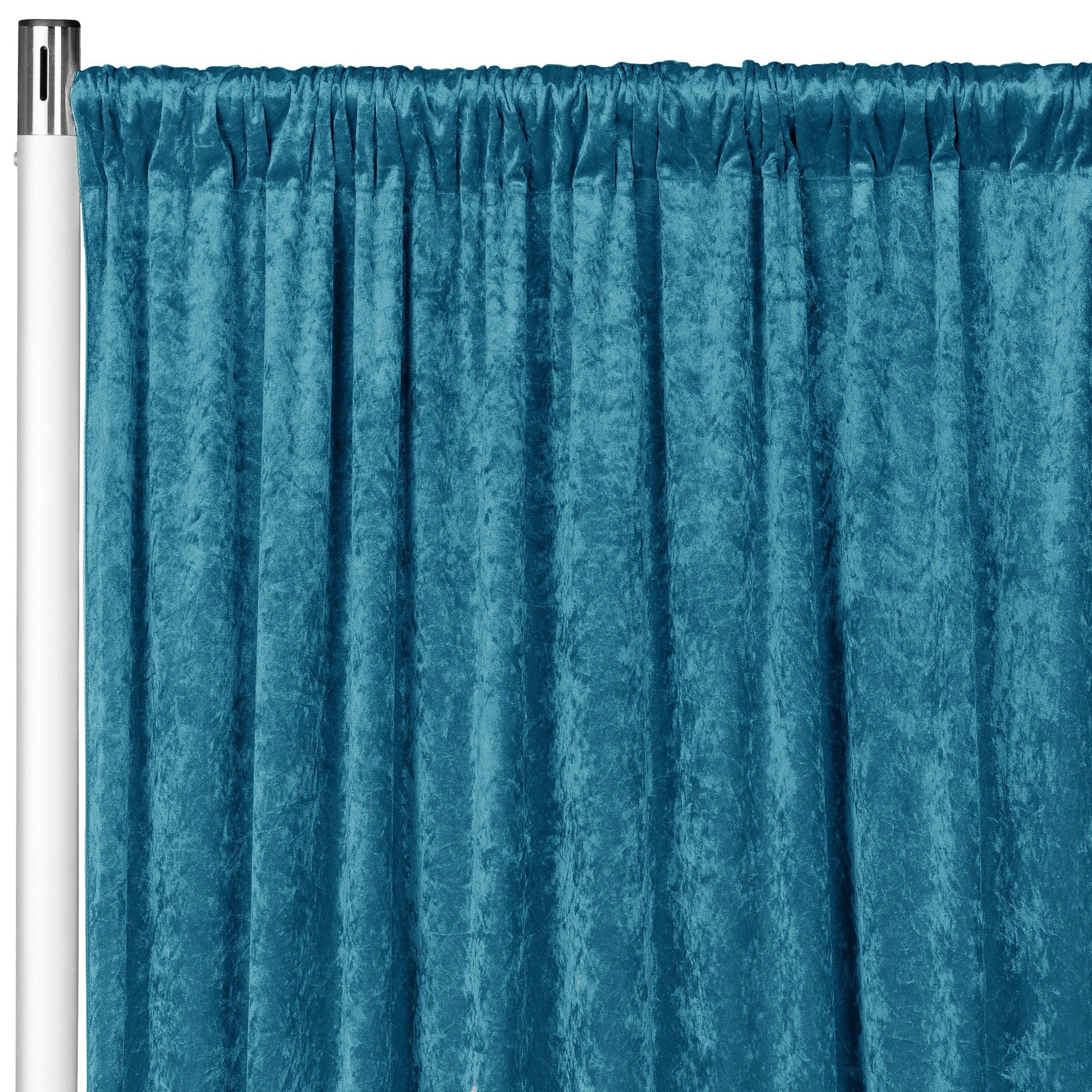 Velvet 12ft H x 52" W Drape/Backdrop Curtain Panel - Peacock Teal