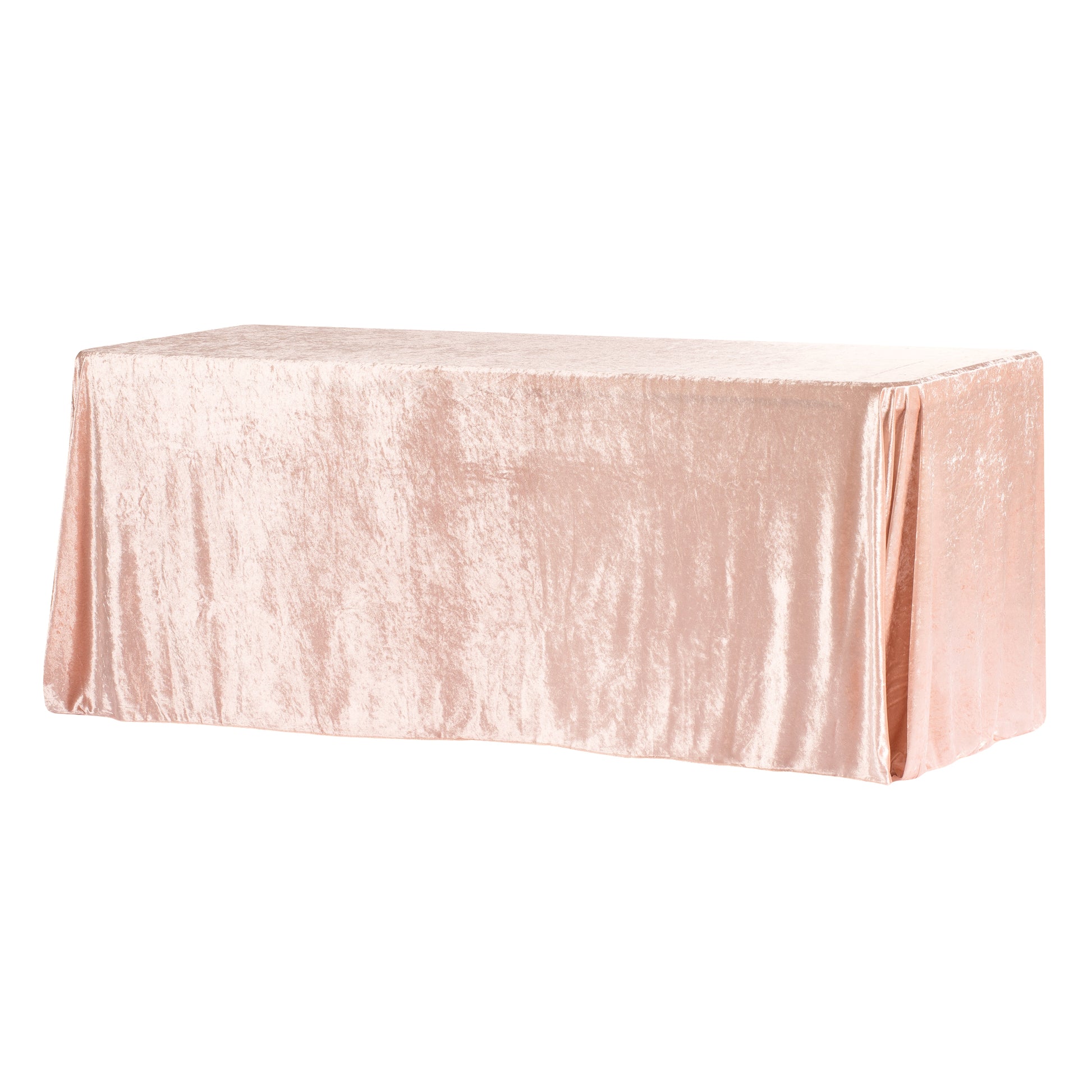 Velvet 90"x132" Rectangular Tablecloth - Blush/Rose Gold - CV Linens
