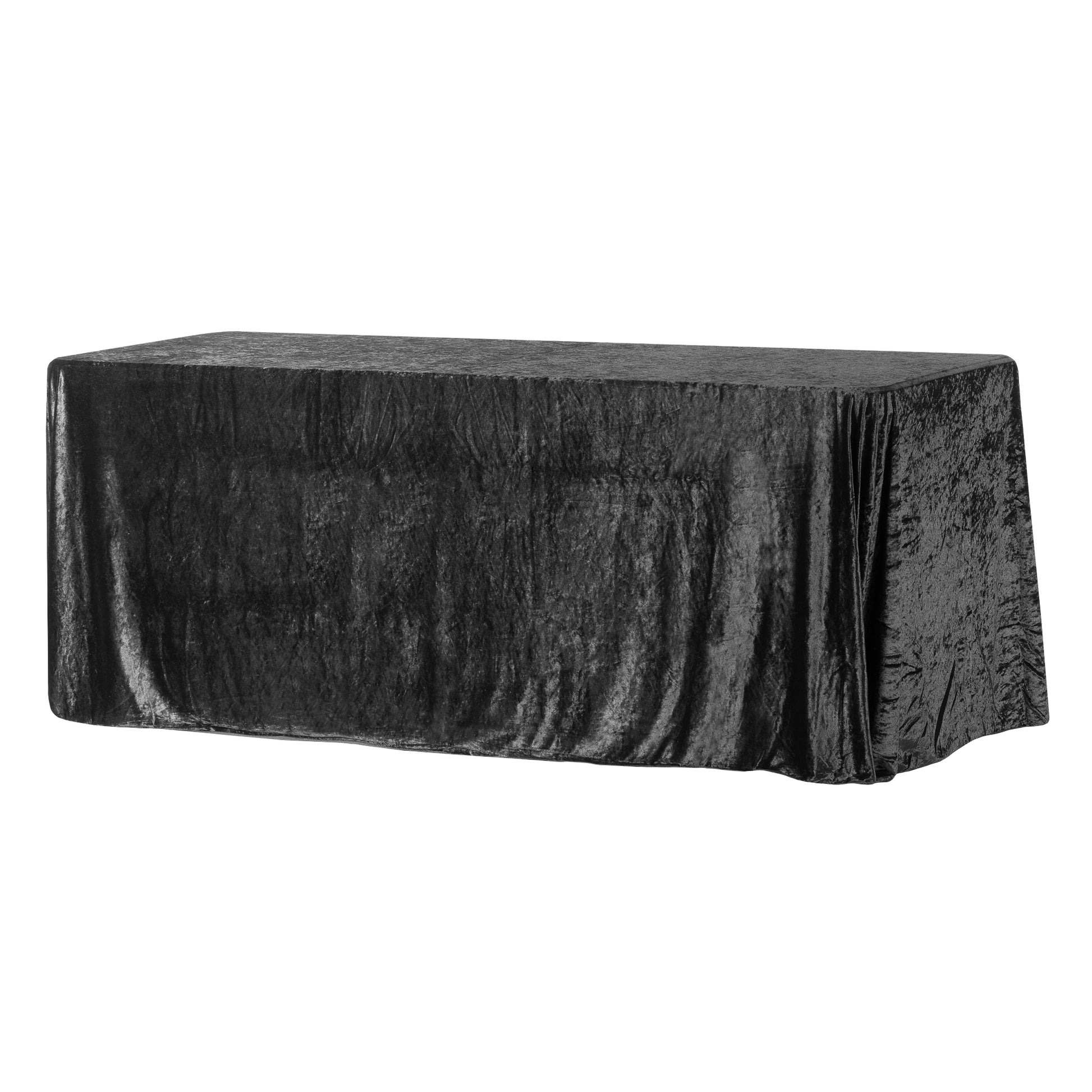 Velvet 90"x156" Rectangular Tablecloth - Black - CV Linens