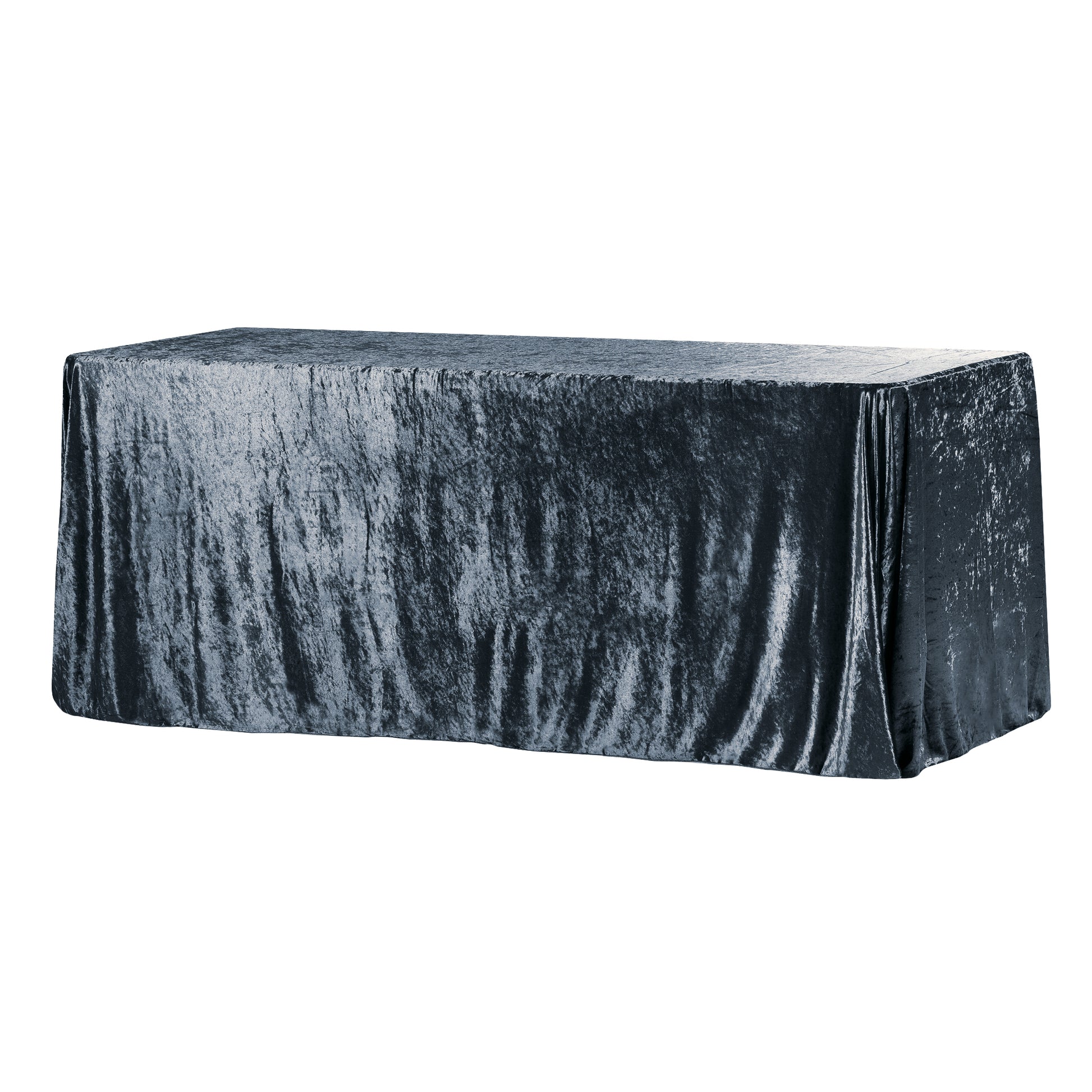 Velvet 90"x132" Rectangular Tablecloth - Dark Slate Blue - CV Linens