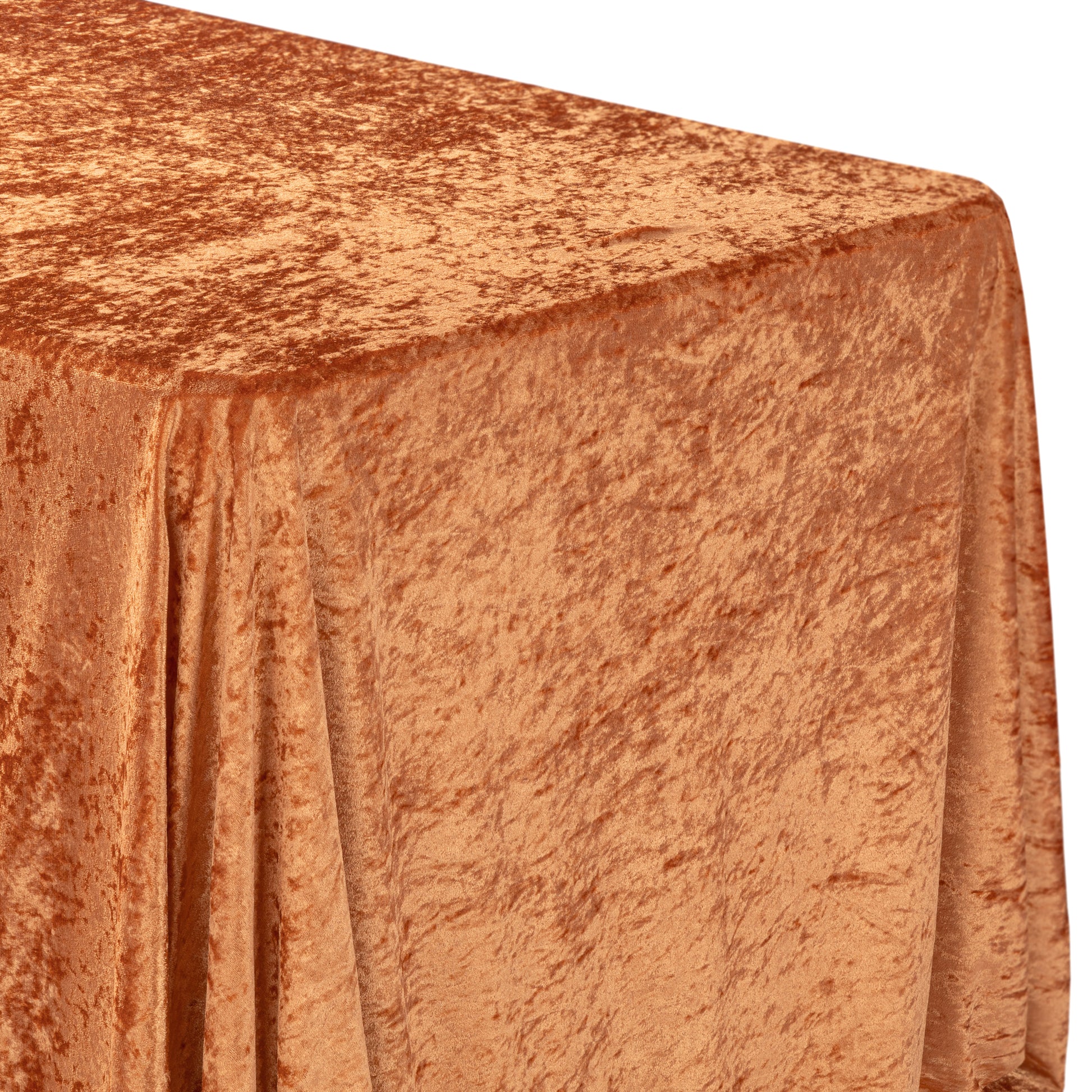 Velvet 90"x132" Rectangular Tablecloth - Rust - CV Linens