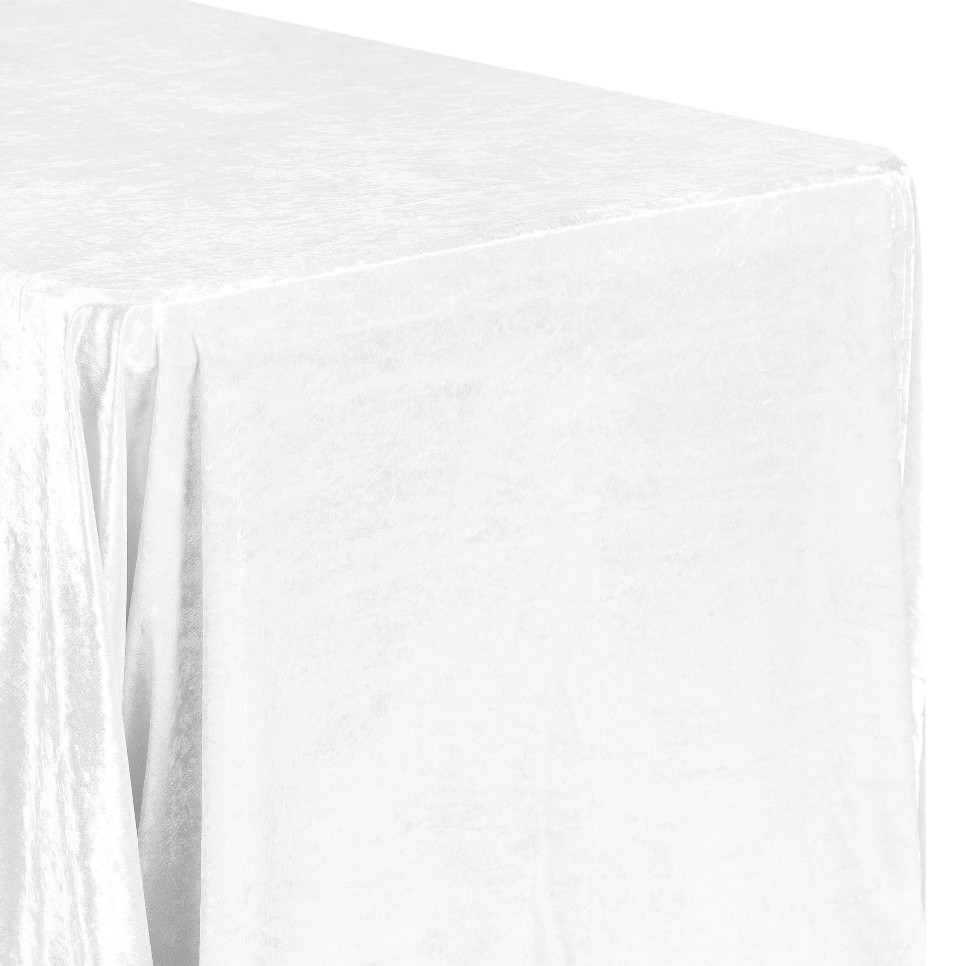 Velvet 90"x132" Rectangular Tablecloth - White - CV Linens