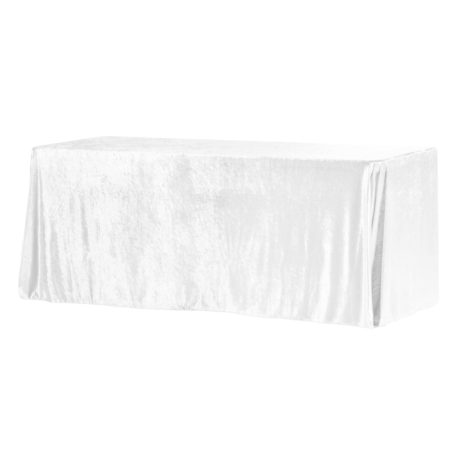 Velvet 90"x132" Rectangular Tablecloth - White - CV Linens