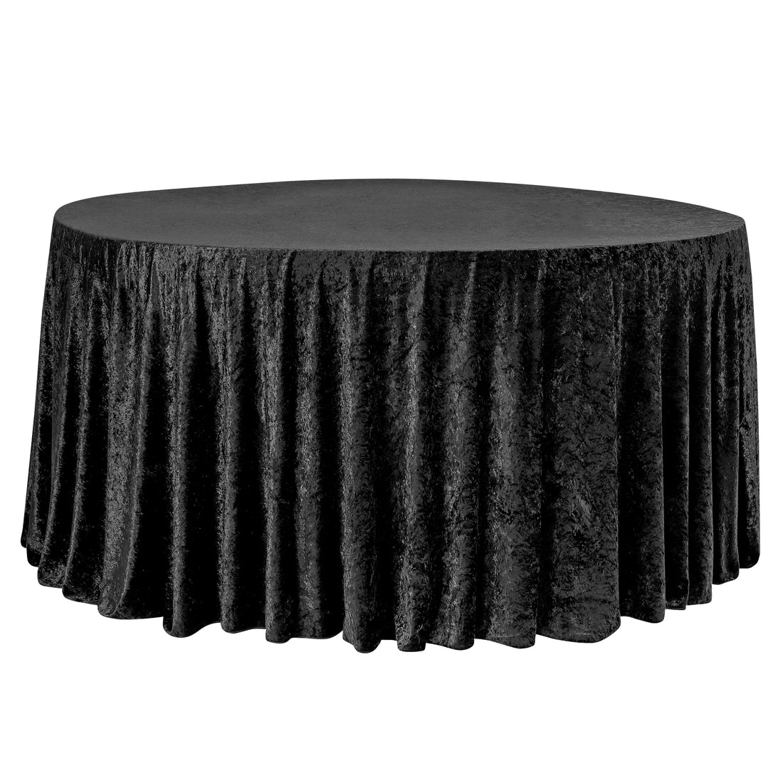 Velvet 120" Round Tablecloth Black CV Linens