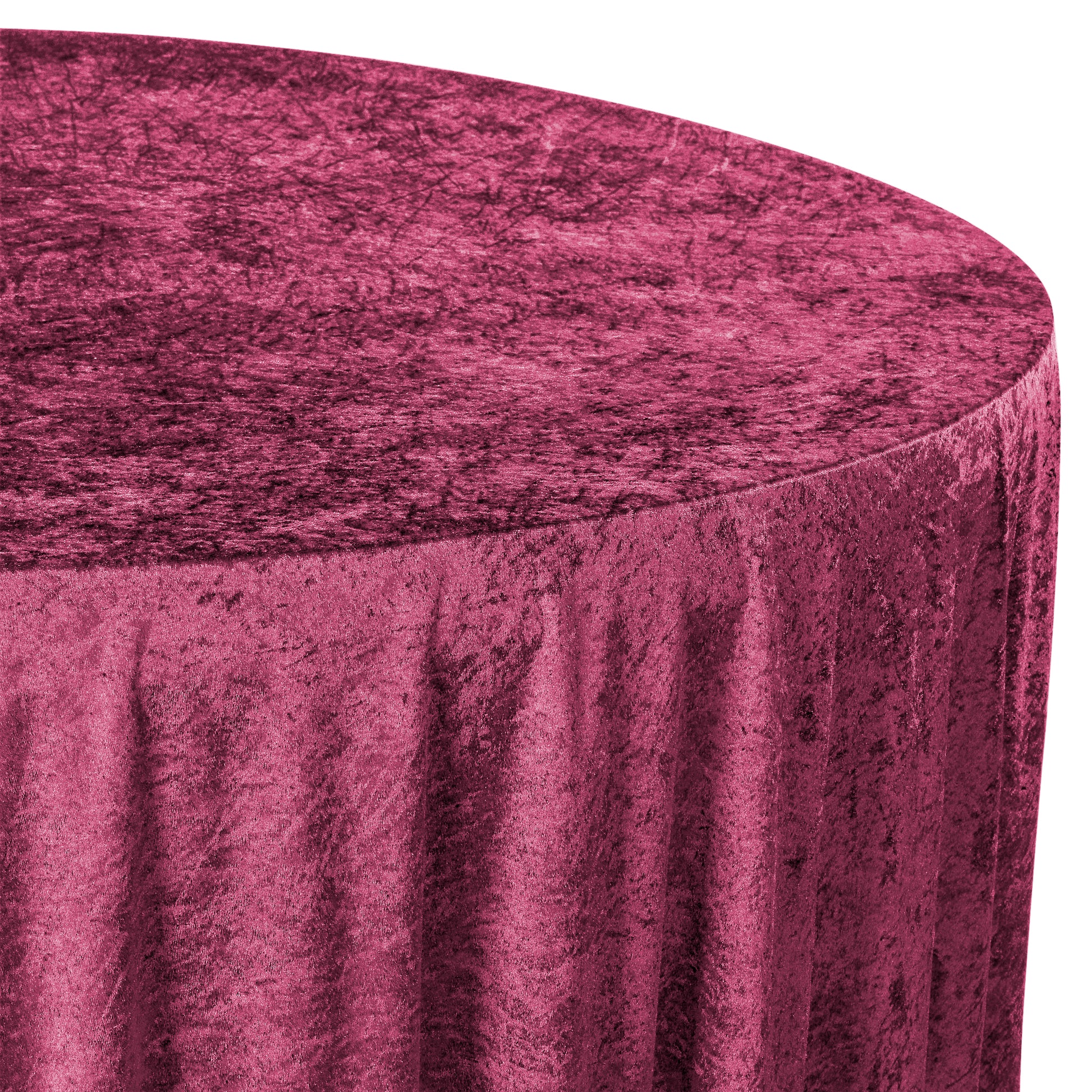 Velvet 120" Round Tablecloth - Burgundy - CV Linens