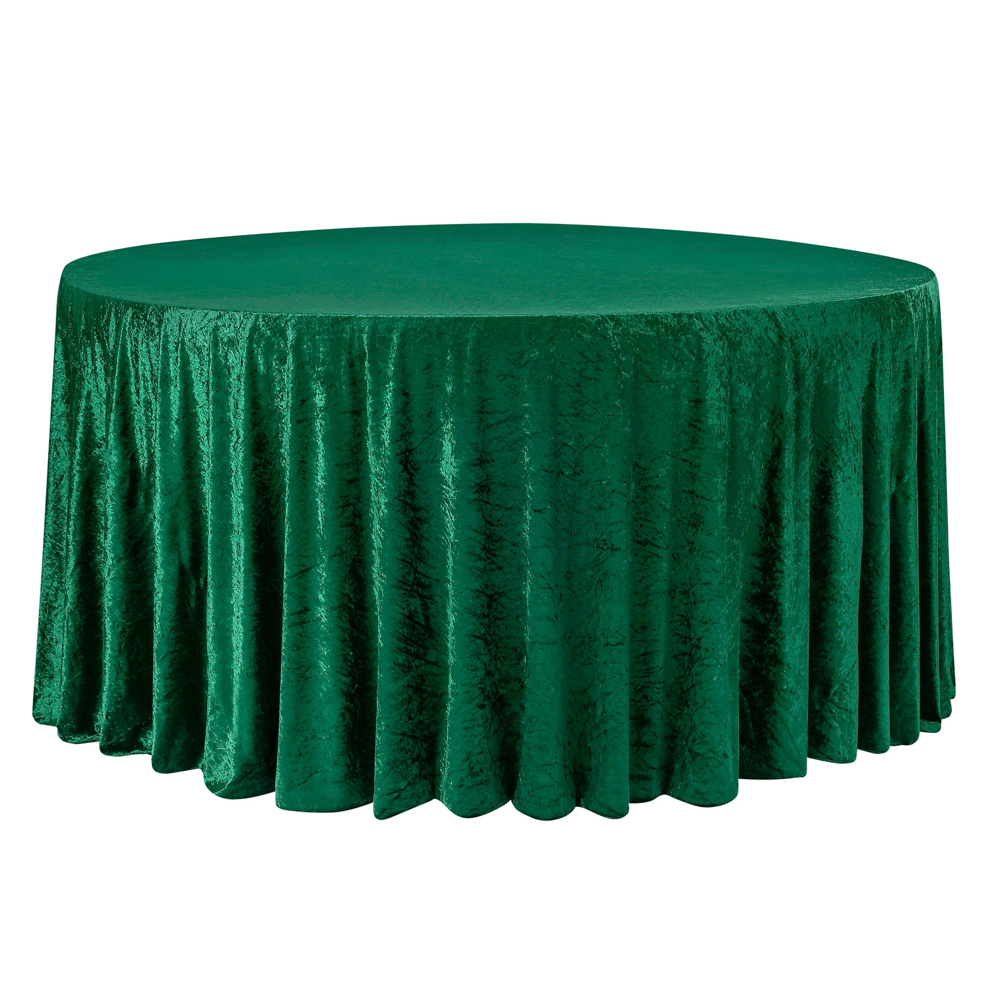 Velvet 120" Round Tablecloth - Emerald Green - CV Linens