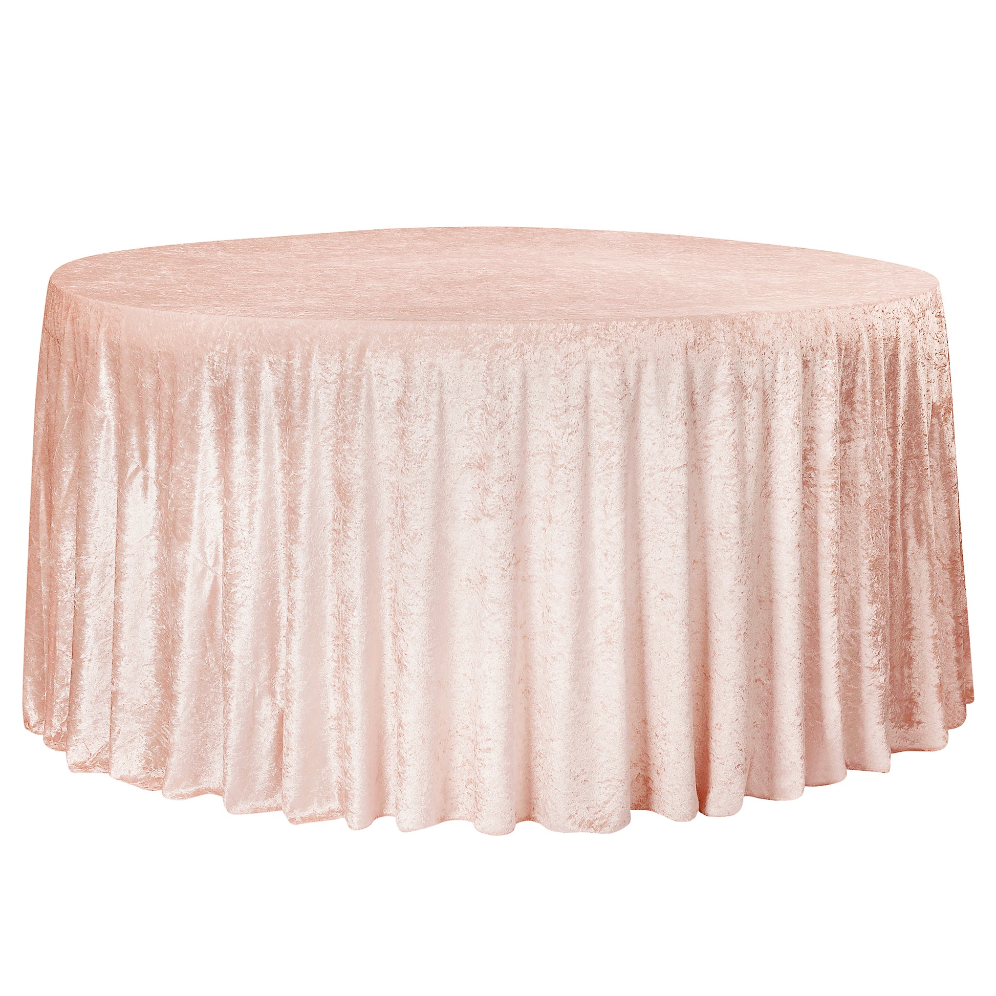 Velvet 132" Round Tablecloth - Blush/Rose Gold - CV Linens