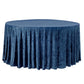 Velvet 132" Round Tablecloth - Navy Blue - CV Linens