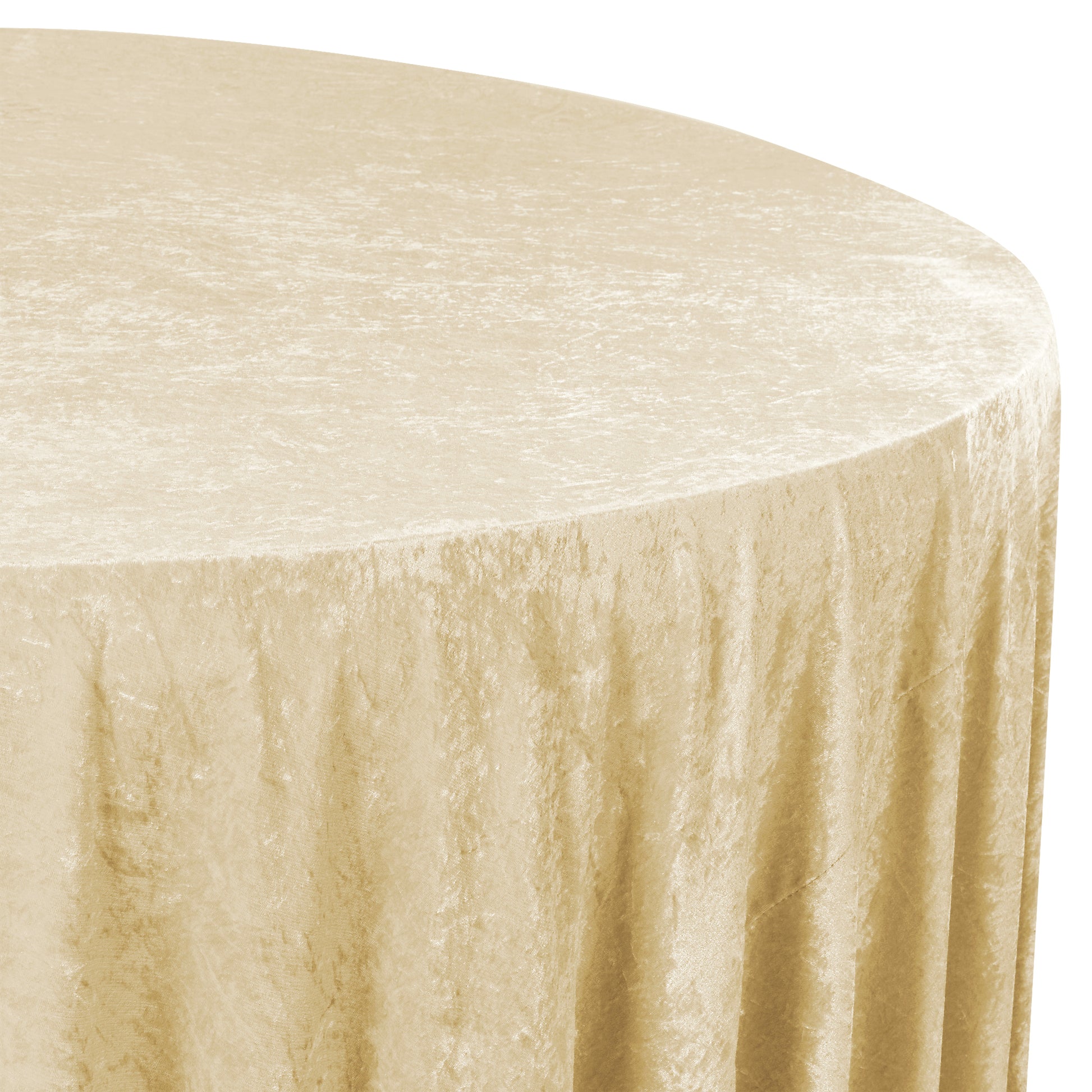 Velvet 120" Round Tablecloth - Champagne - CV Linens