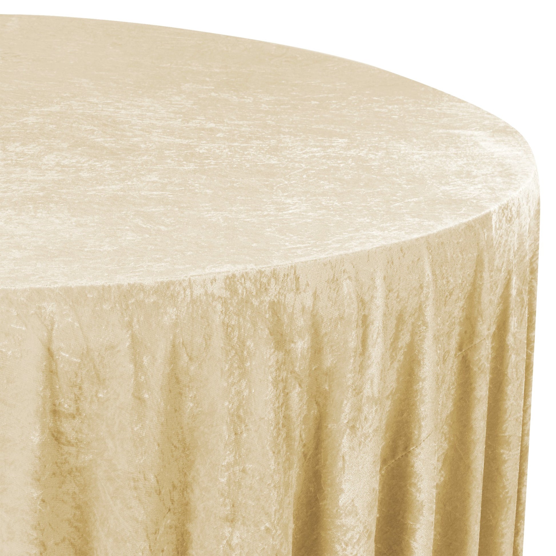 Velvet 132" Round Tablecloth - Champagne - CV Linens