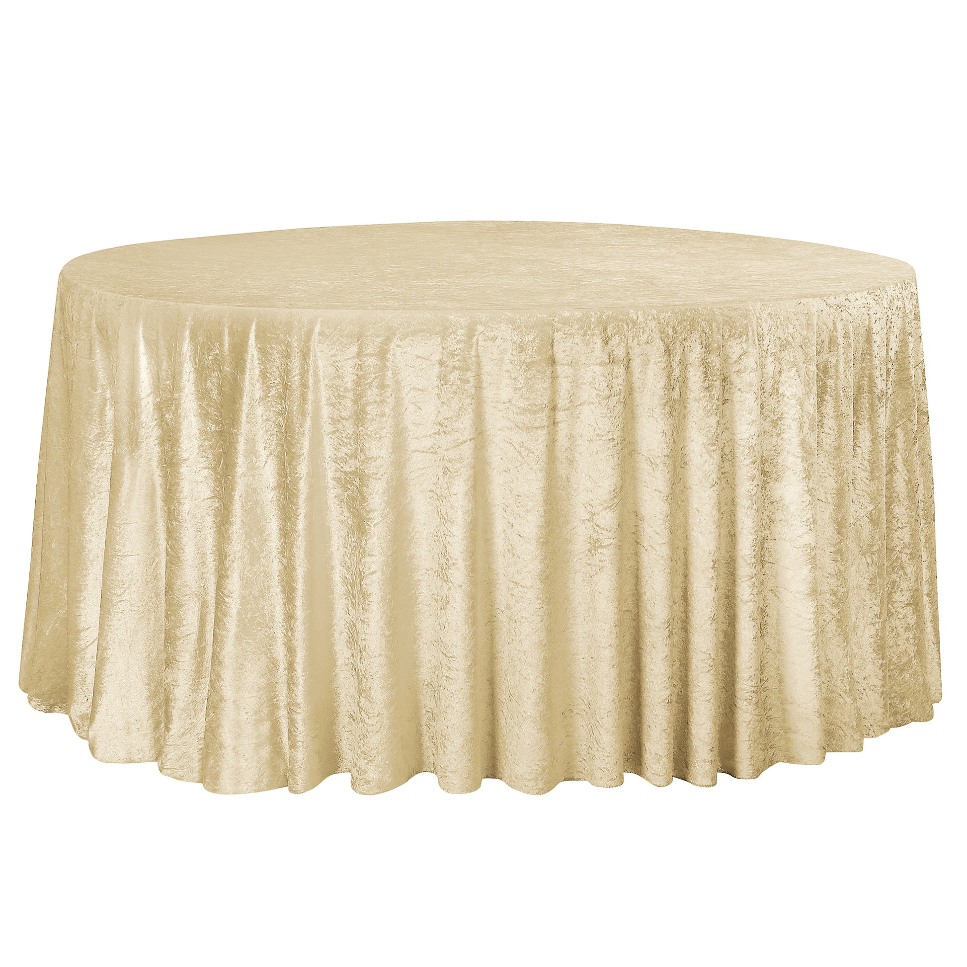 Velvet 120" Round Tablecloth - Champagne - CV Linens