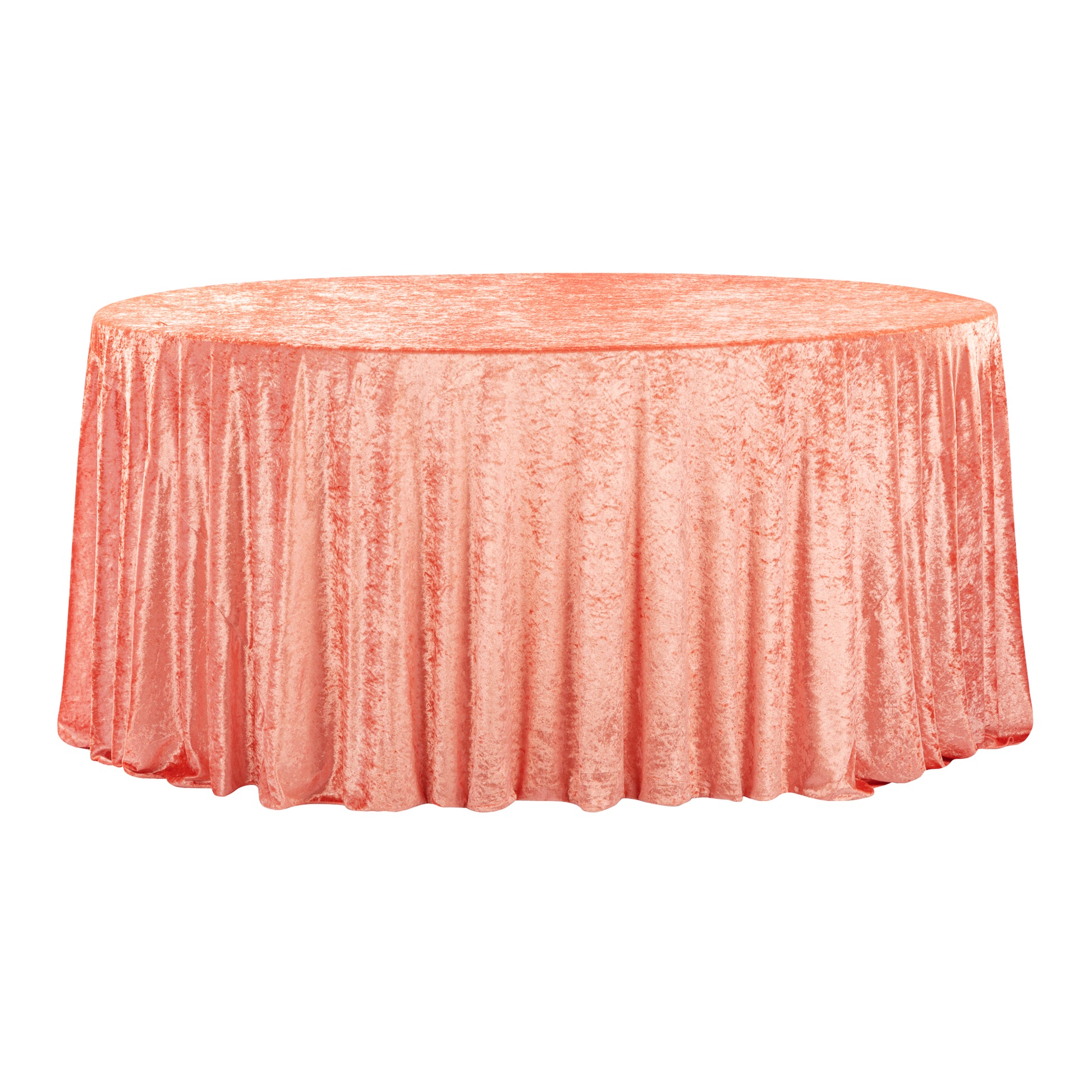 Velvet 120" Round Tablecloth - Coral - CV Linens