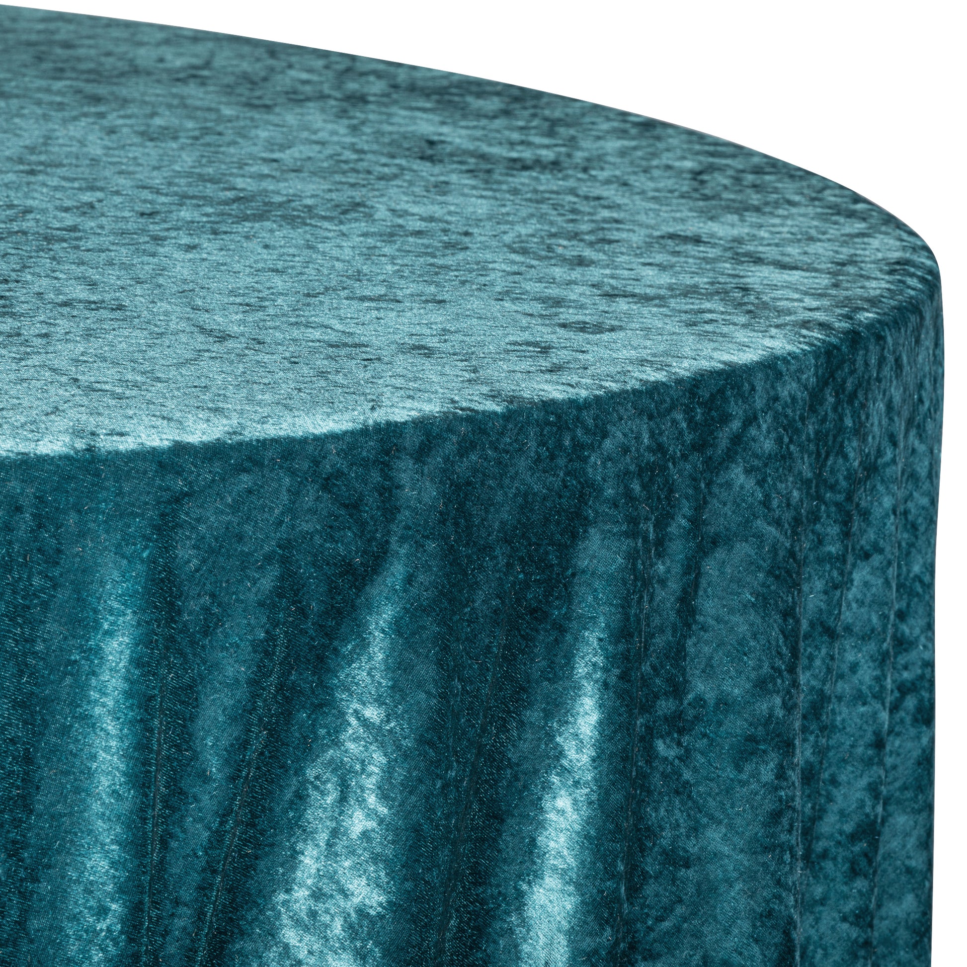 Velvet 132" Round Tablecloth - Dark Turquoise - CV Linens