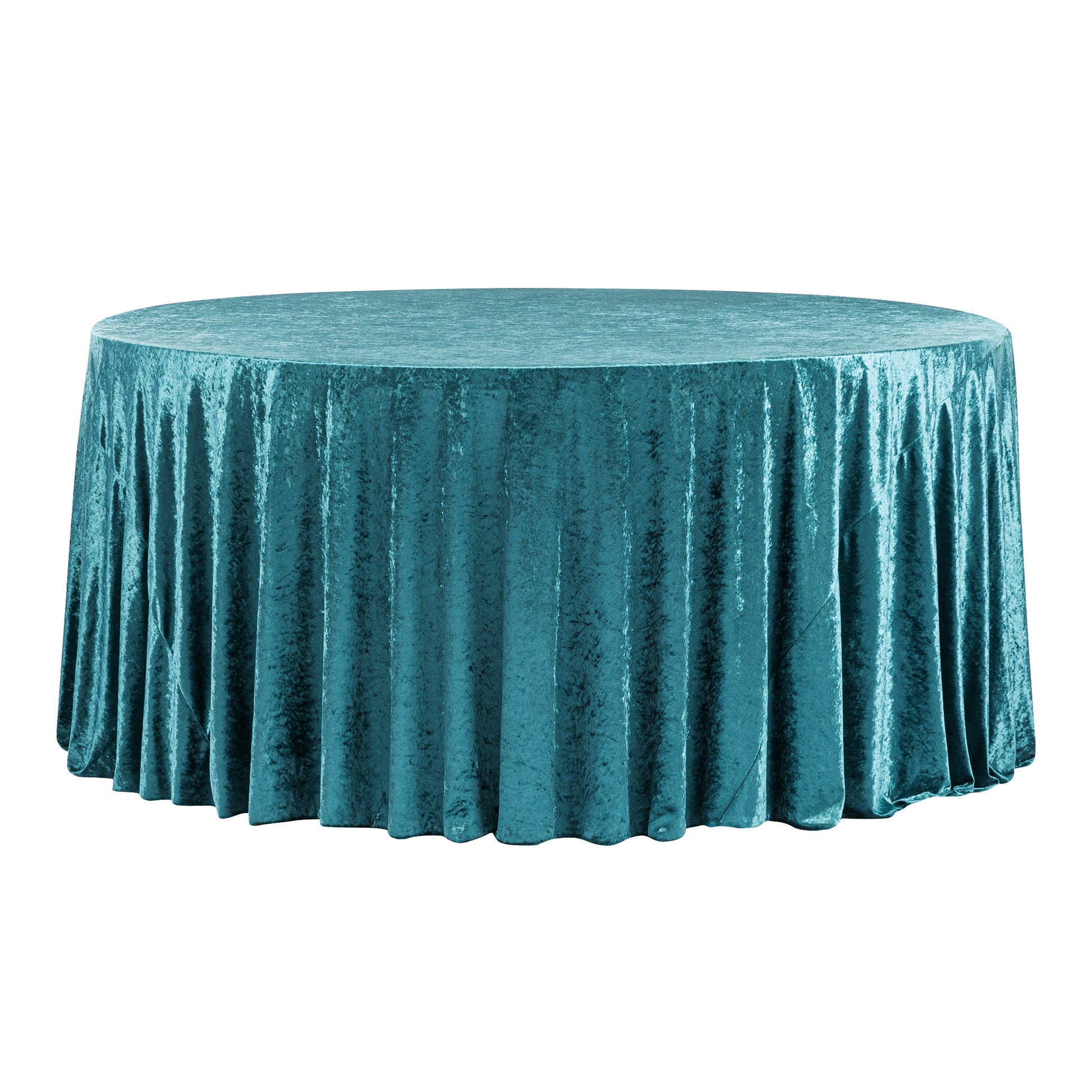 Velvet 132" Round Tablecloth - Dark Turquoise - CV Linens