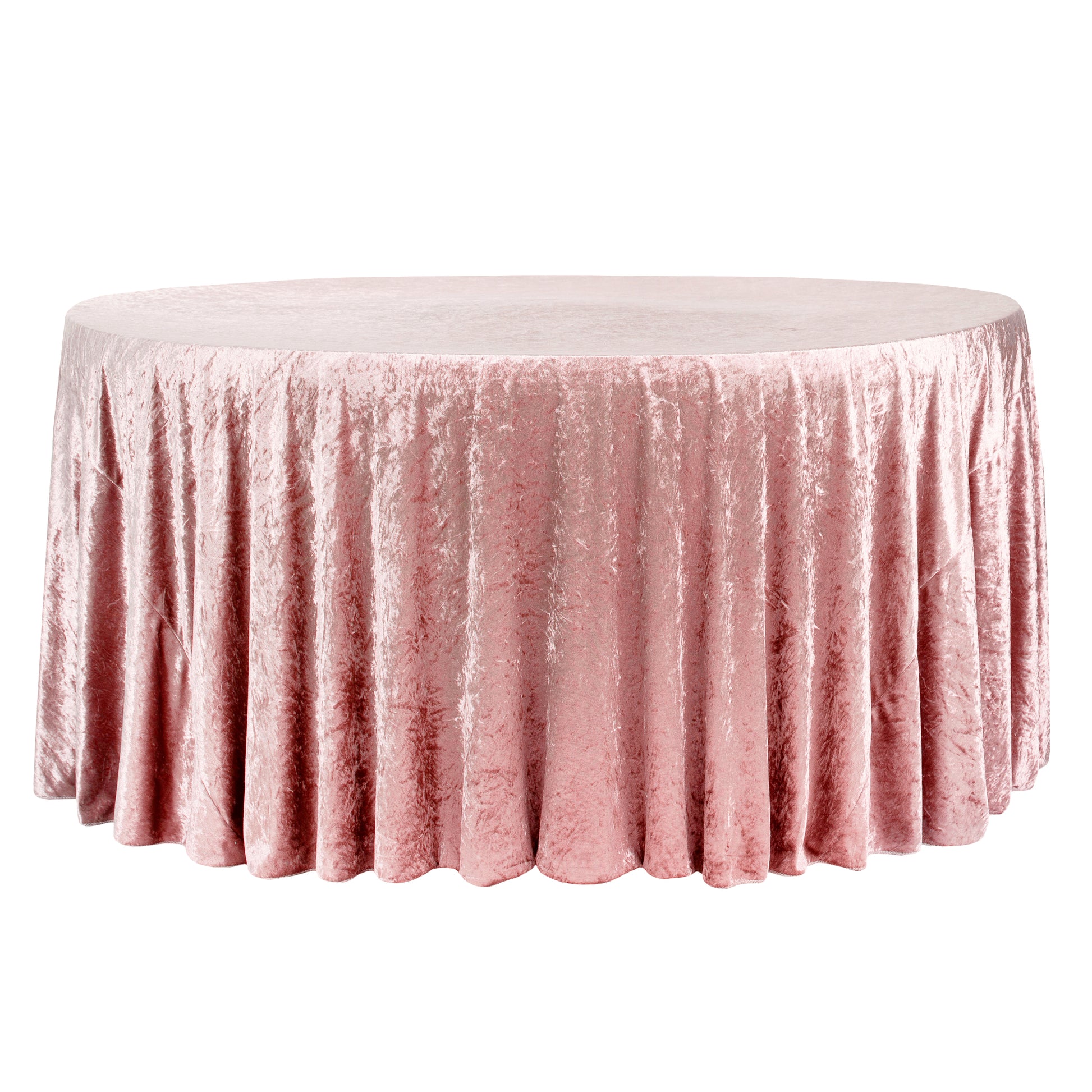 Velvet 132" Round Tablecloth - Dusty Rose/Mauve - CV Linens