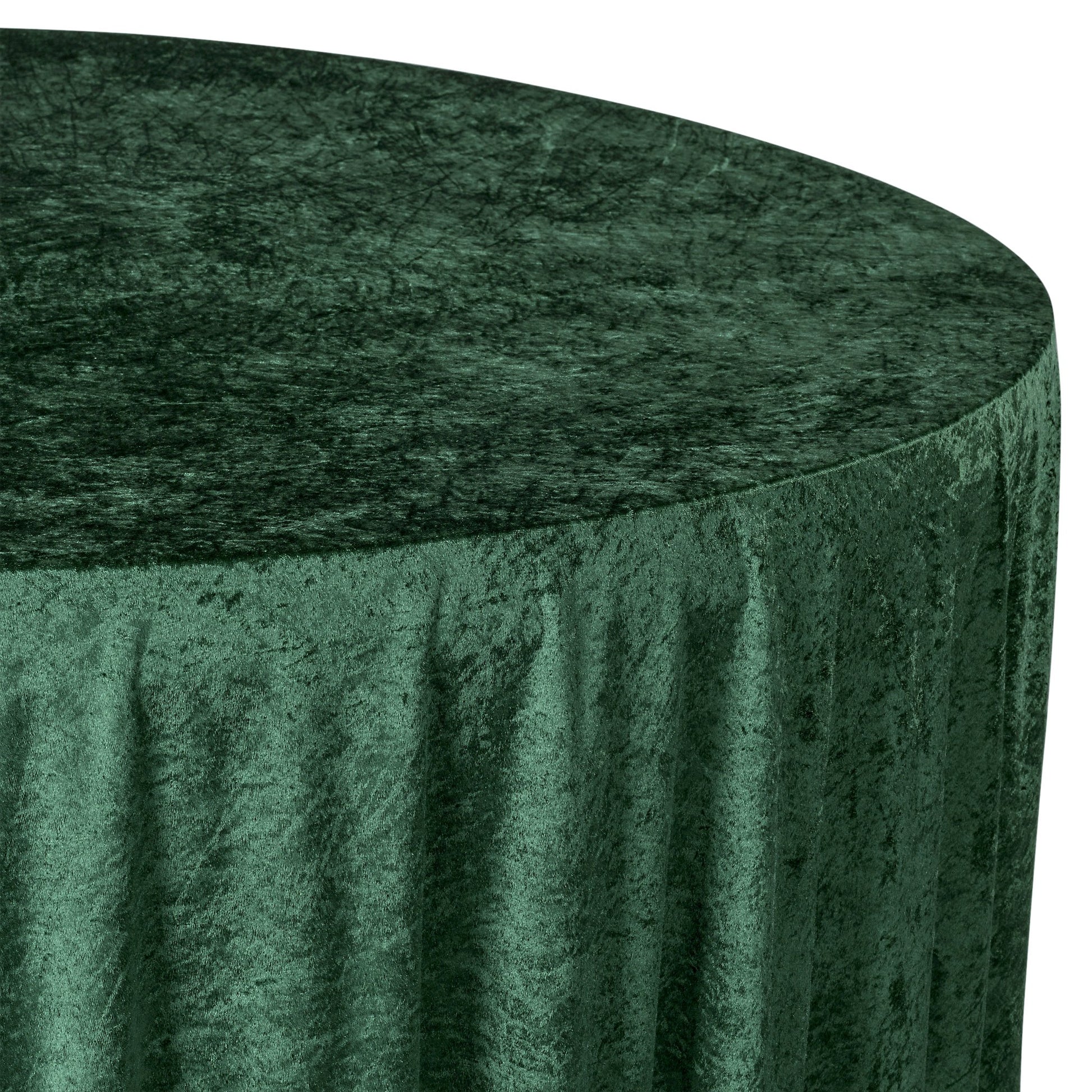 Velvet 132" Round Tablecloth - Emerald Green - CV Linens