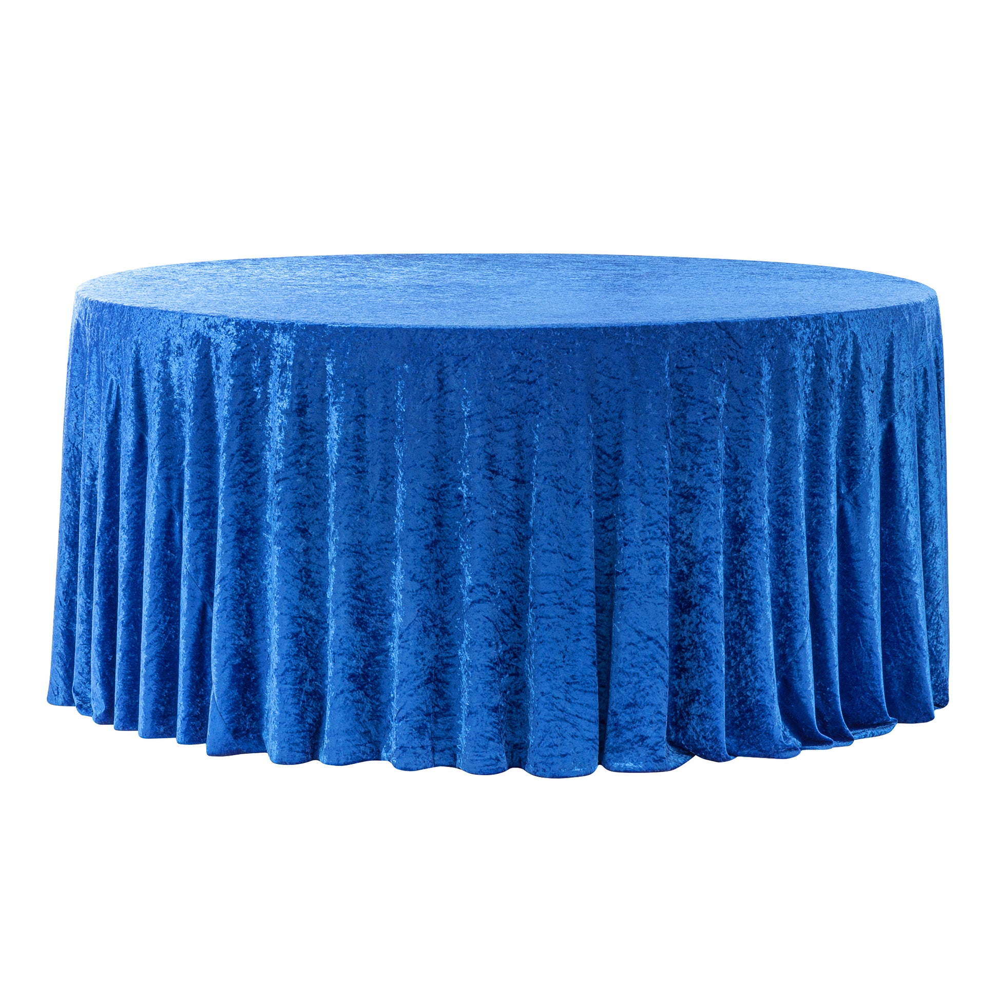Velvet 132" Round Tablecloth - Royal Blue - CV Linens