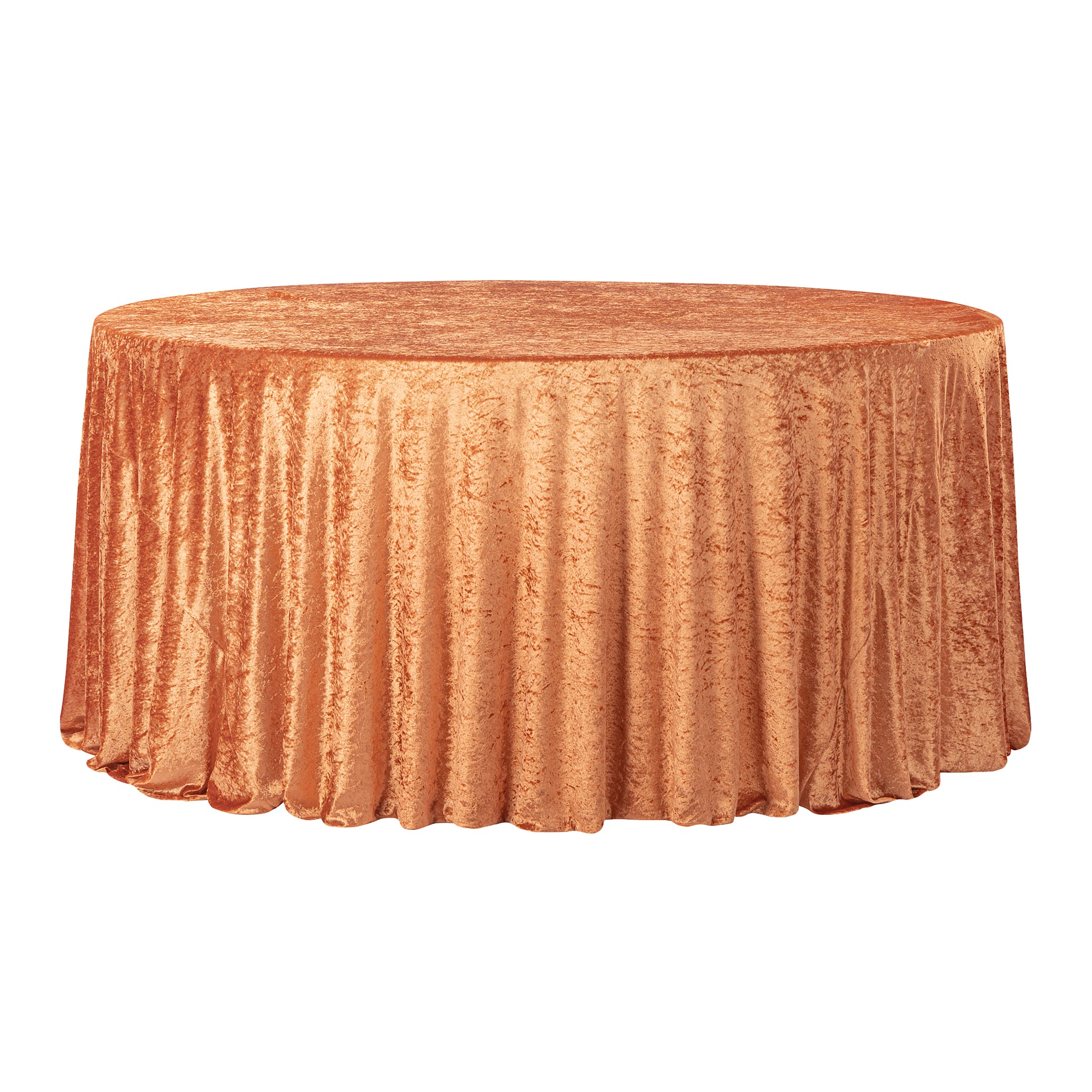 Velvet 120" Round Tablecloth - Rust - CV Linens