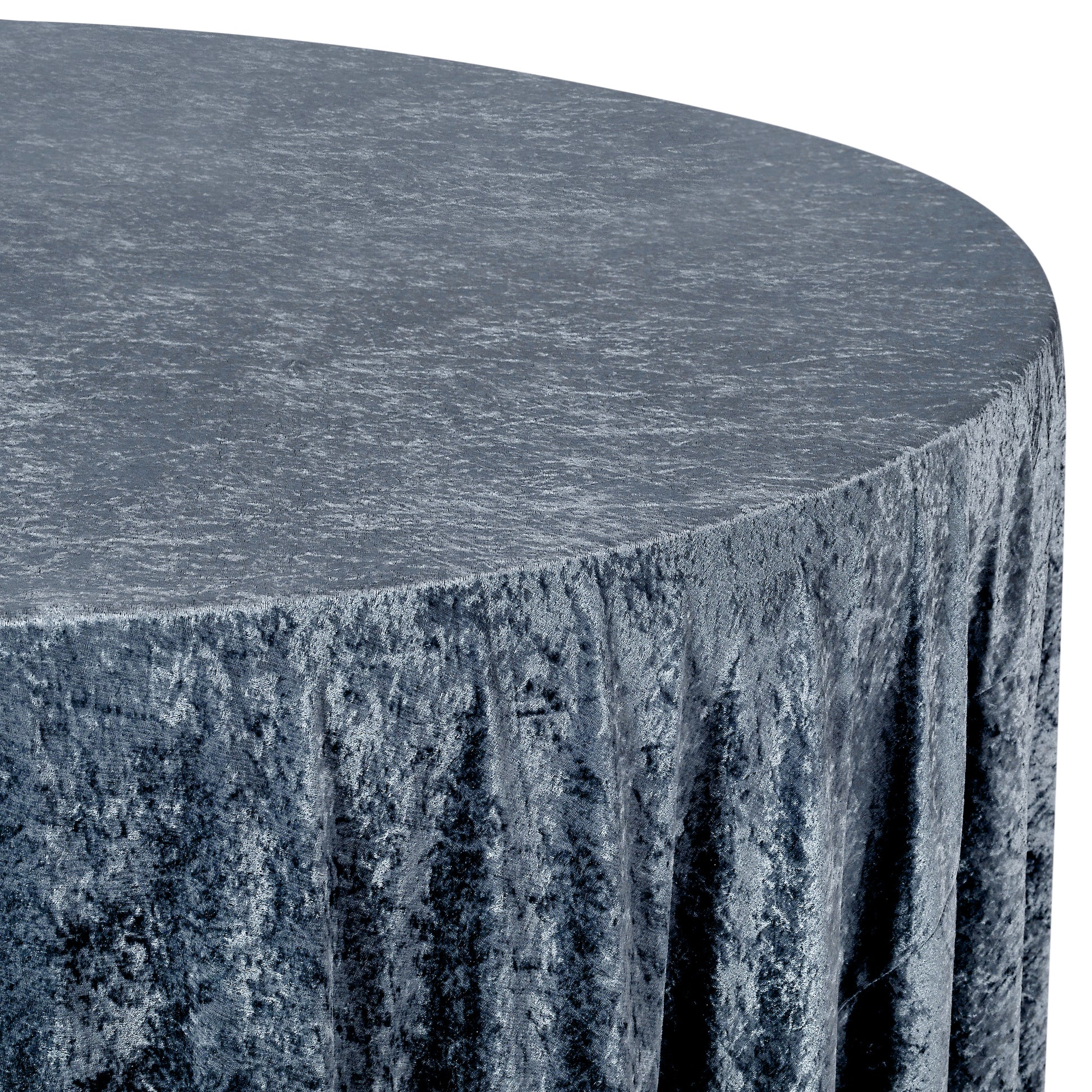 Velvet 120" Round Tablecloth - Dark Slate Blue - CV Linens