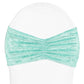 Velvet Ruffle Stretch Chair Band - Light Turquoise - CV Linens