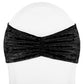 Velvet Ruffle Stretch Chair Band - Black - CV Linens